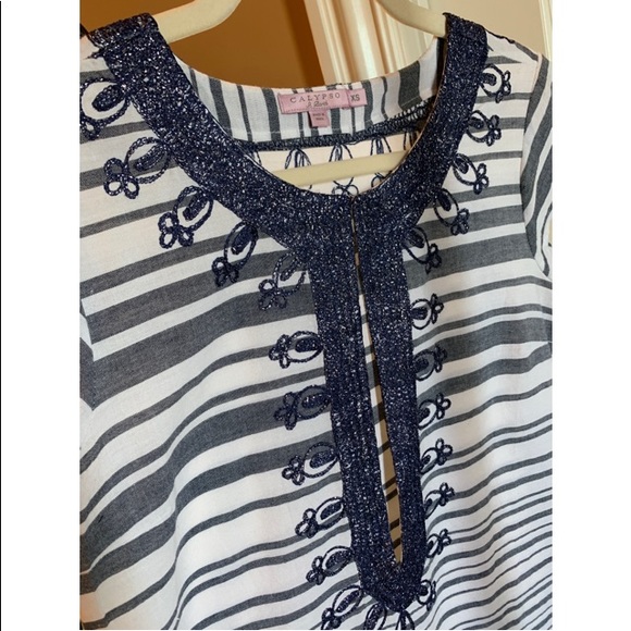 Calypso St. Barth Embellished Striped Dress, XS - Picture 8 of 8